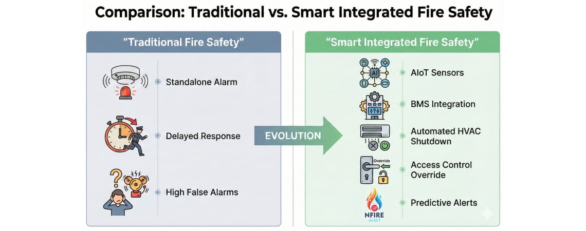 Traditional Fire Safety vs. Smart Integrated Fire Safety Traditional Fire Safety vs. Smart Integrated Fire Safety